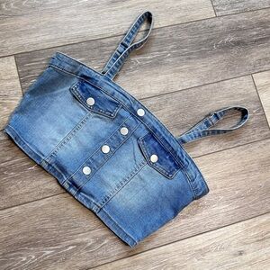 Flan Ryan Stretch Denim crop top Size Large